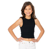 Girl's (8-12) One Size Ribbed Crop Tank Top