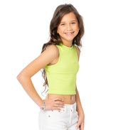 Girl's (8-12) One Size Ribbed Crop Tank Top
