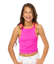 Girl's (10-14) Contrast Trim Sleeveless Top