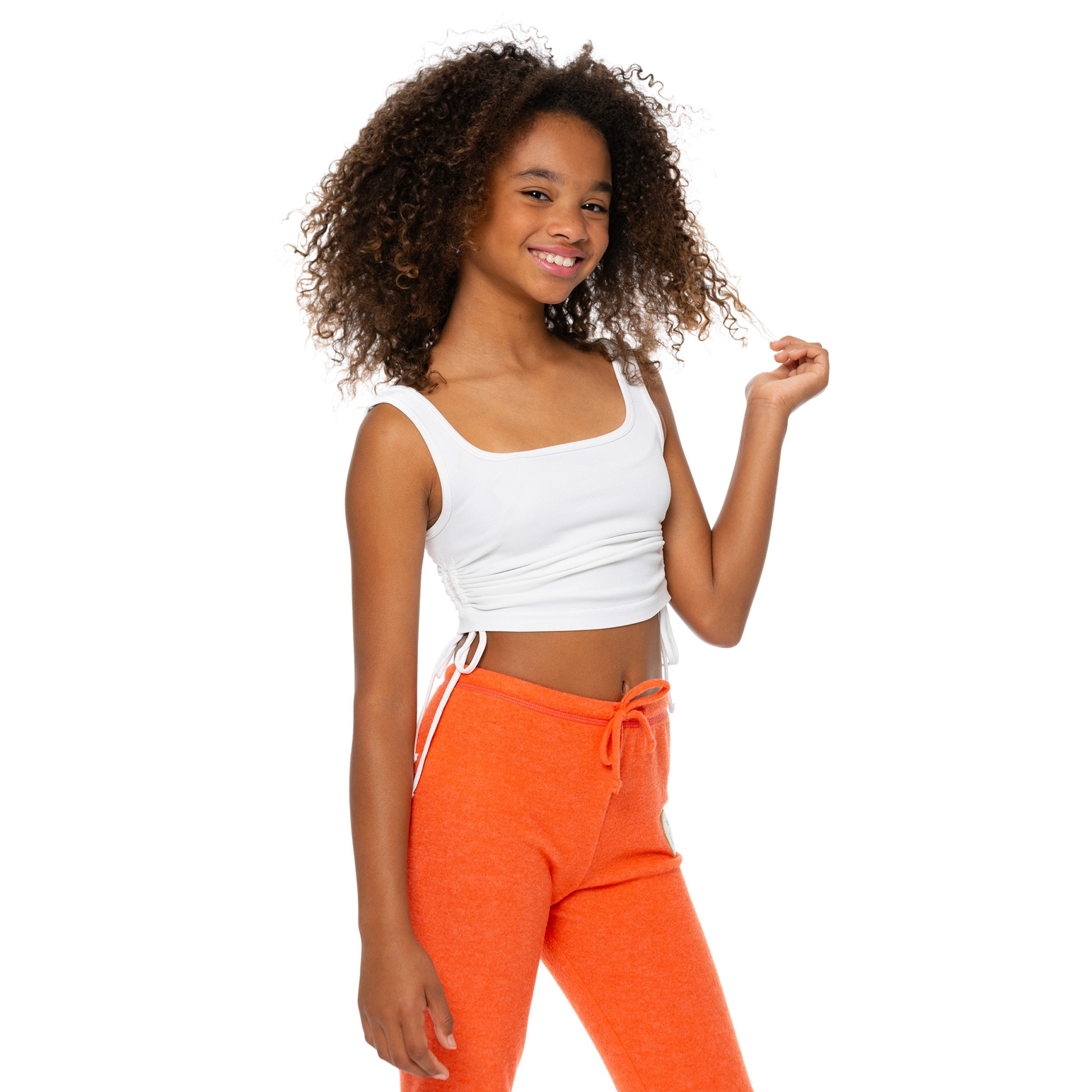 Girl's (10-14) Tank Top with Side Ruching – Malibu Sugar