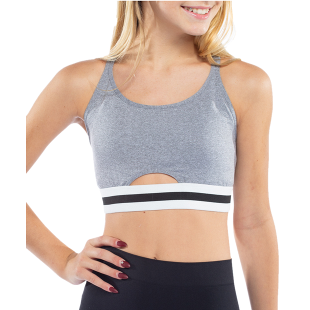 Sports Bra with Black & White Elastic Band for Girls 7-14