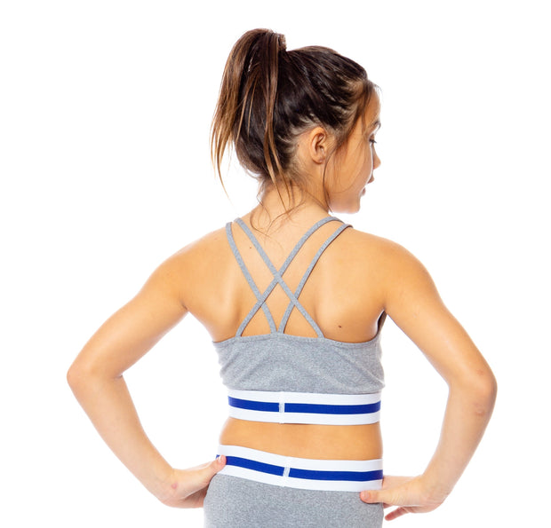 Sports Bra with Cobalt & White Elastic Band for Girls 7-14
