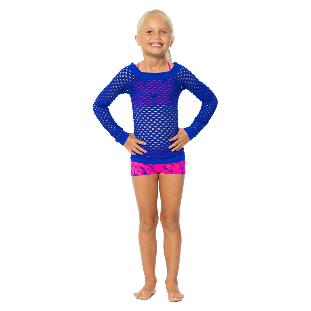 Little Girl's (4-7) Long Sleeve Mesh Top