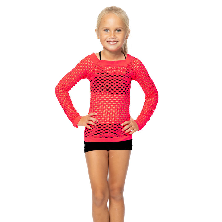 Little Girl's (4-7) Long Sleeve Mesh Top