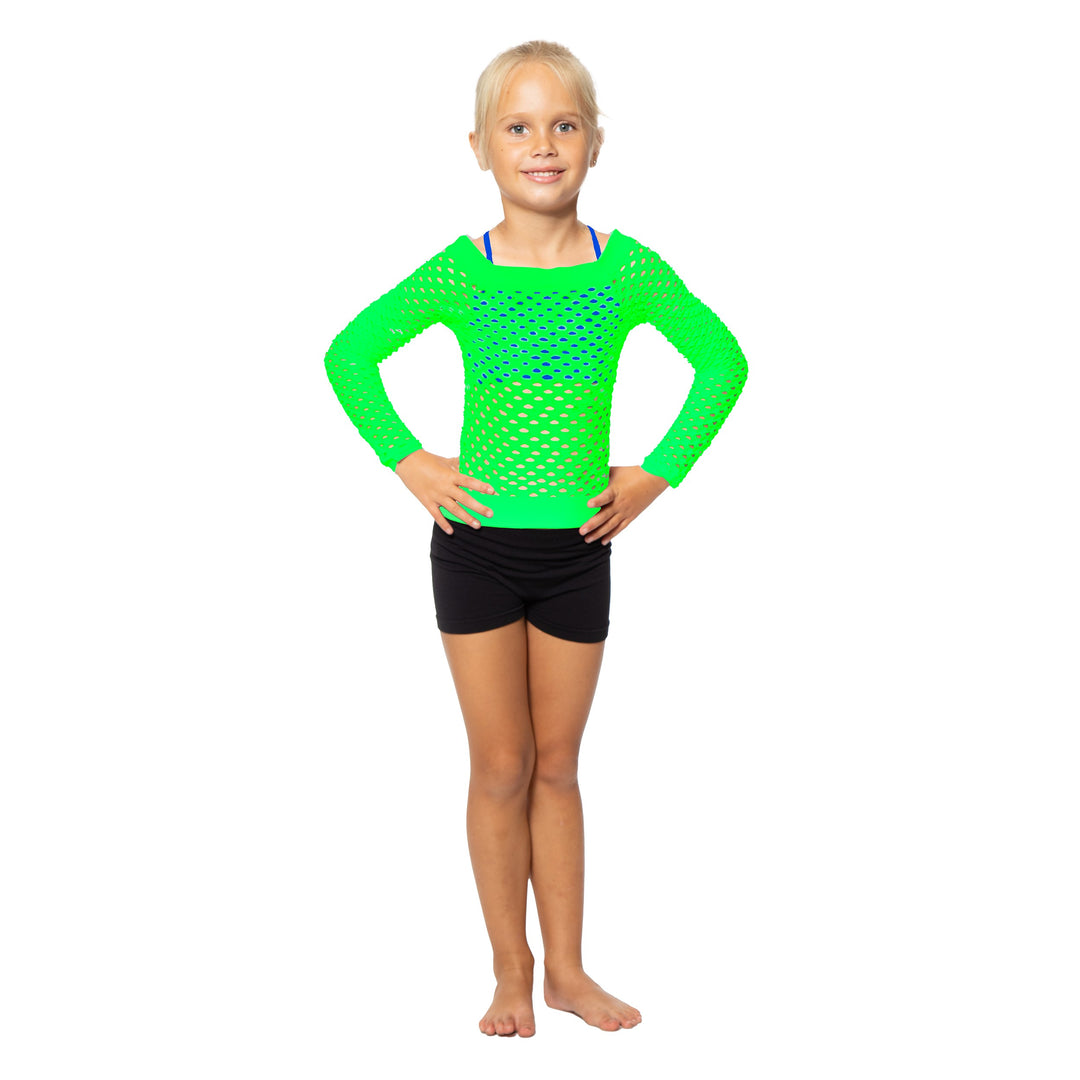 Little Girl's (4-7) Long Sleeve Mesh Top