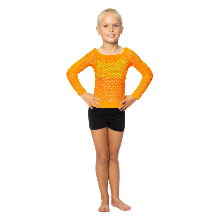 Little Girl's (4-7) Long Sleeve Mesh Top