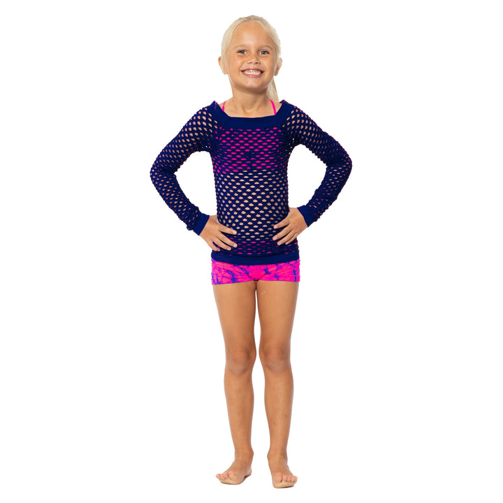 Little Girl's (4-7) Long Sleeve Mesh Top