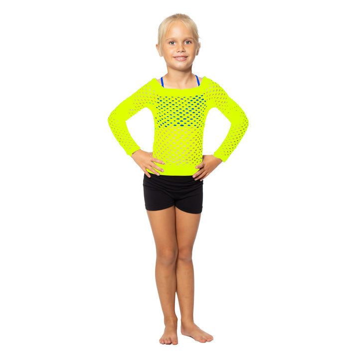 Little Girl's (4-7) Long Sleeve Mesh Top