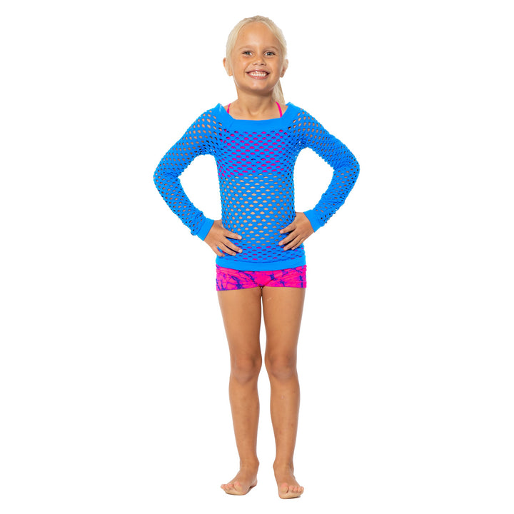 Little Girl's (4-7) Long Sleeve Mesh Top