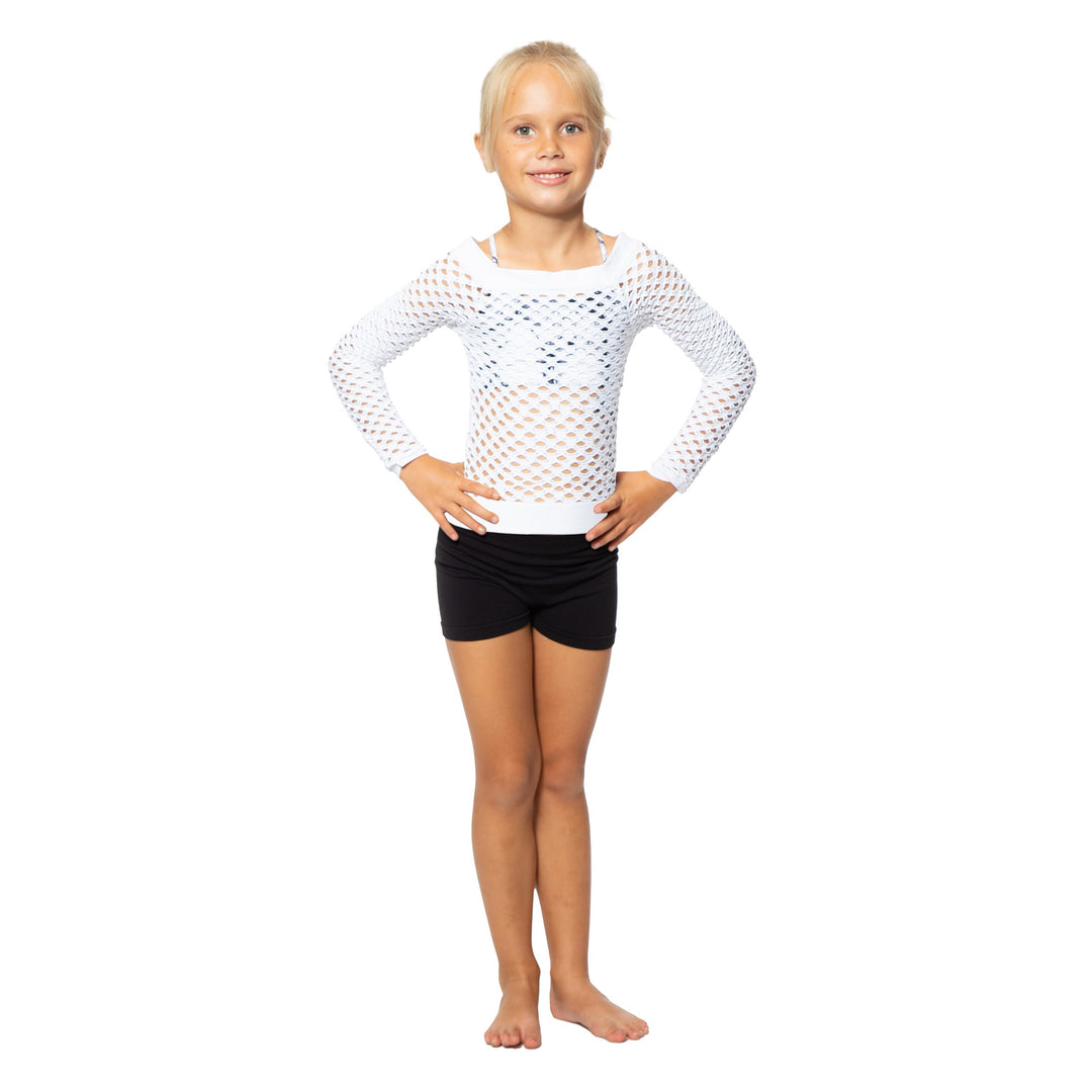 Little Girl's (4-7) Long Sleeve Mesh Top