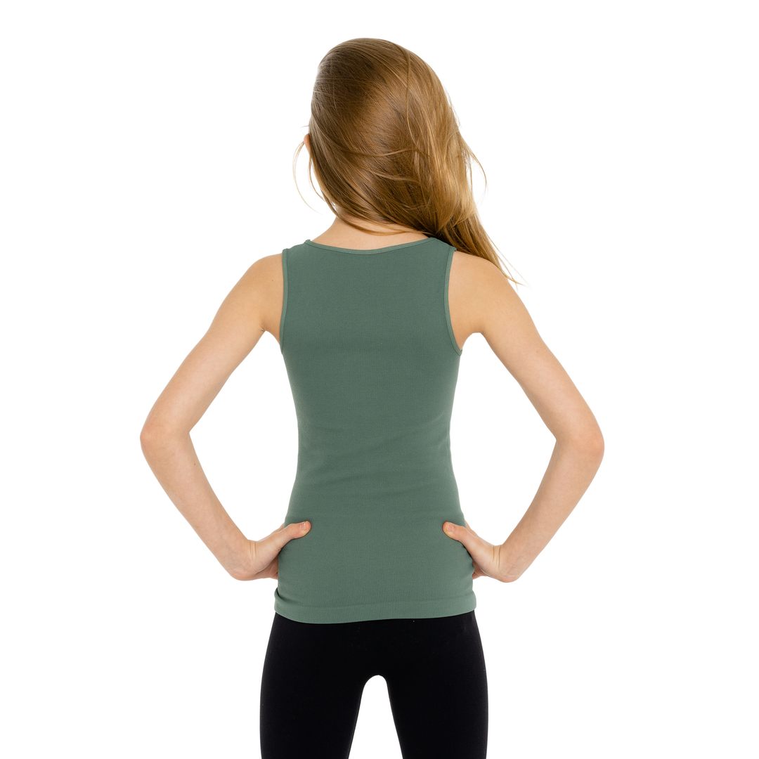 Girl's (7-10) Full Back Ribbed Tank Top