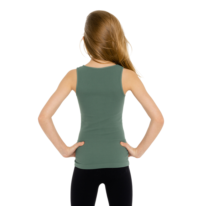 Girl's (7-10) Full Back Ribbed Tank Top