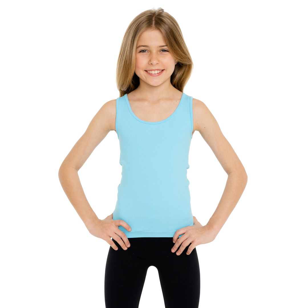 Girl's (7-10) Full Back Ribbed Tank Top