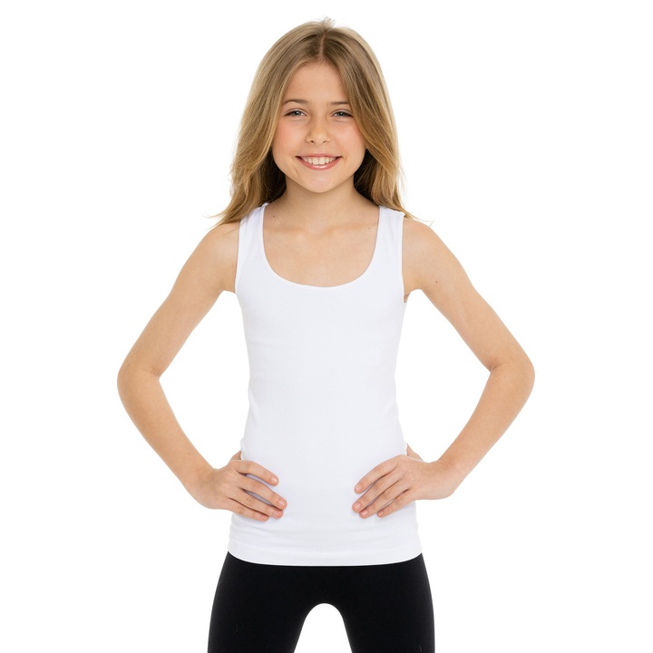 Girl's (7-10) Full Back Ribbed Tank Top