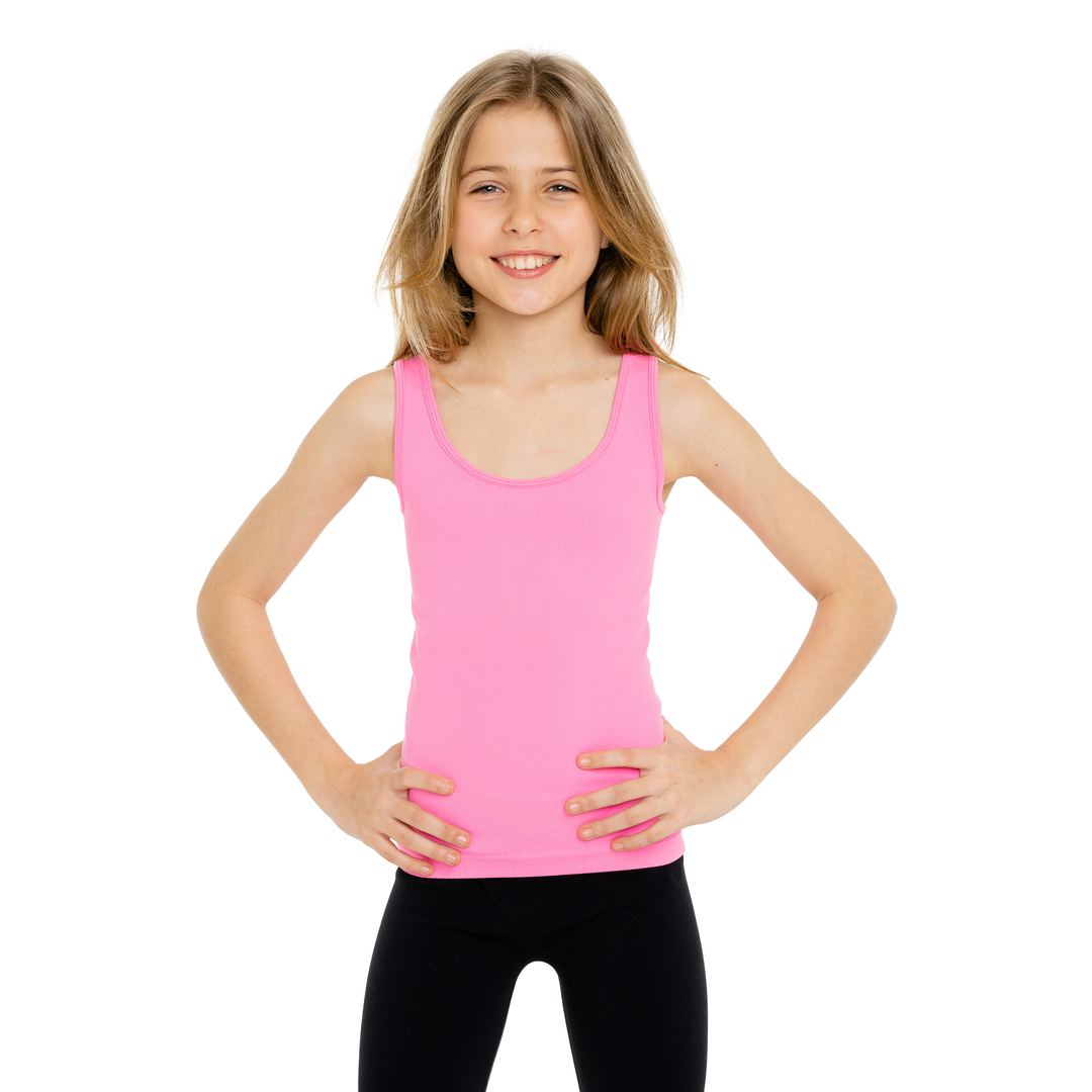 Girl's (7-10) Full Back Ribbed Tank Top