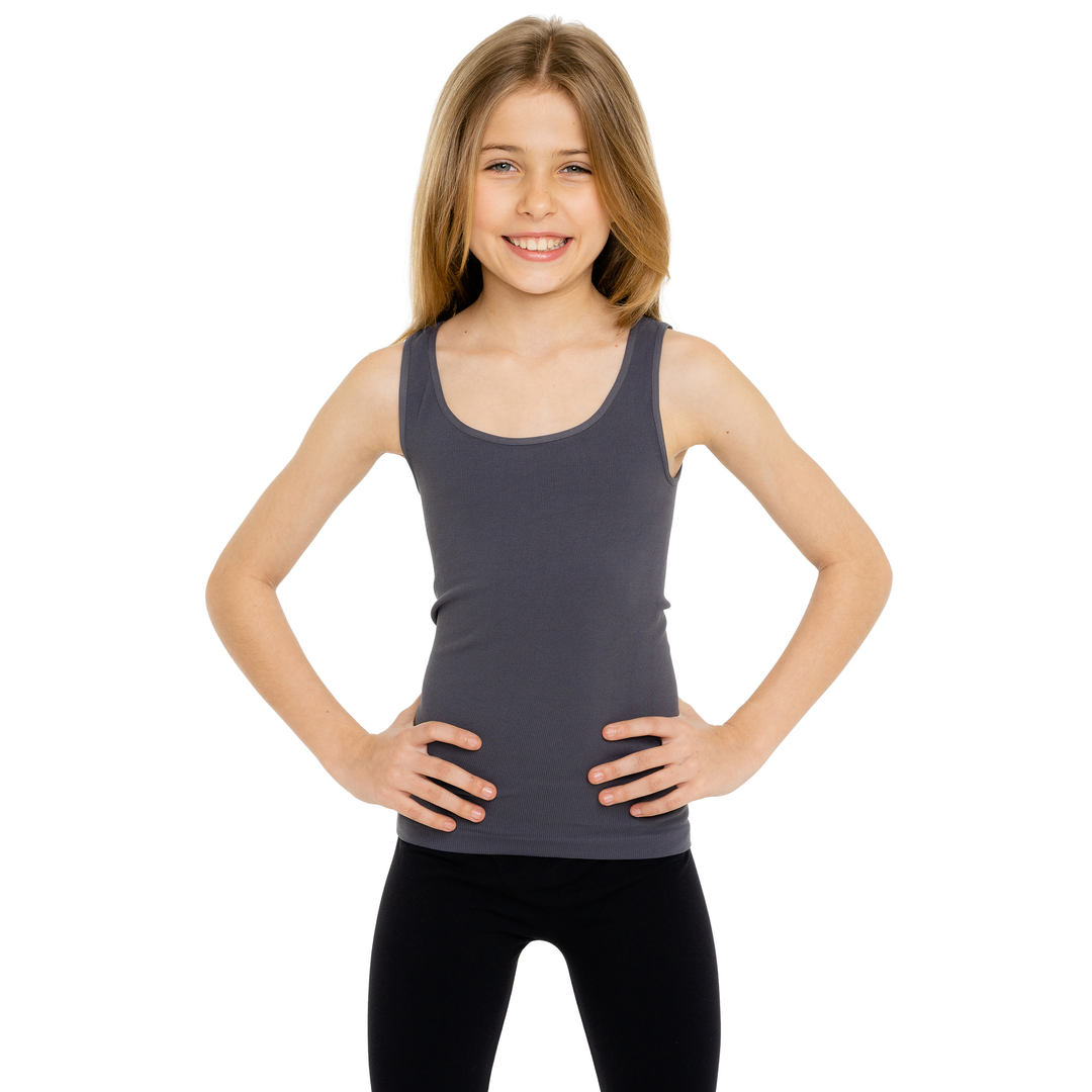 Girl's (7-10) Full Back Ribbed Tank Top