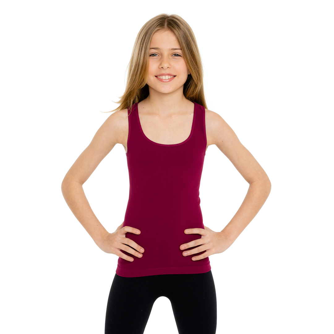 Girl's (7-10) Full Back Ribbed Tank Top