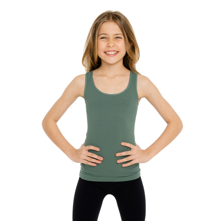 Girl's (7-10) Full Back Ribbed Tank Top