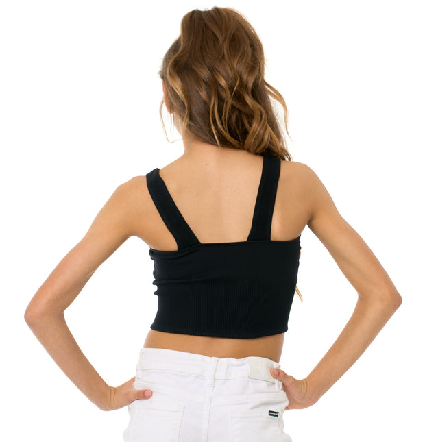 Girl's (8-12) Ribbed Wide Strap Tank Top