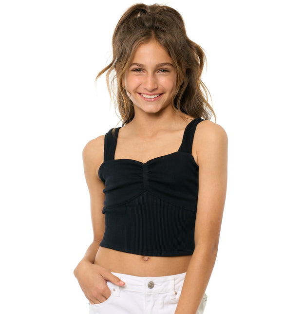 Girl's (8-12) Ribbed Wide Strap Tank Top