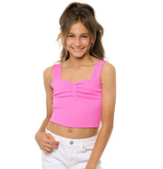 Girl's (8-12) Ribbed Wide Strap Tank Top