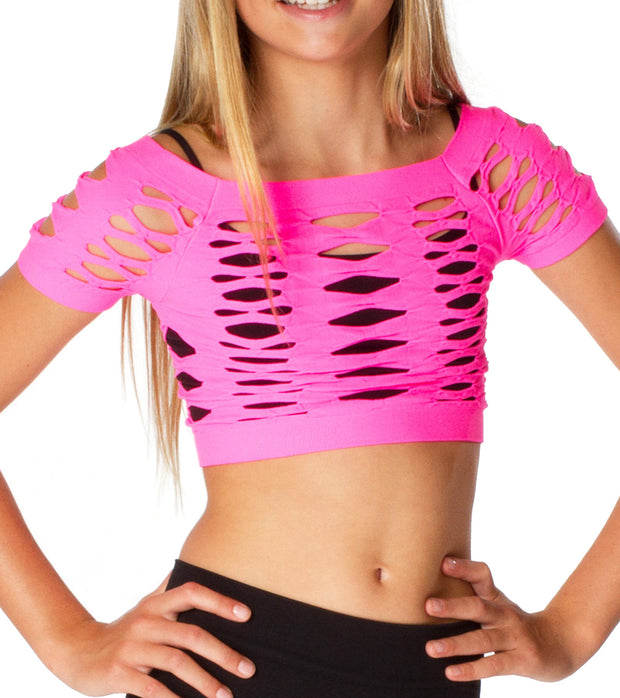 Girl's (8-14) Short Sleeve Malibu Mesh Top