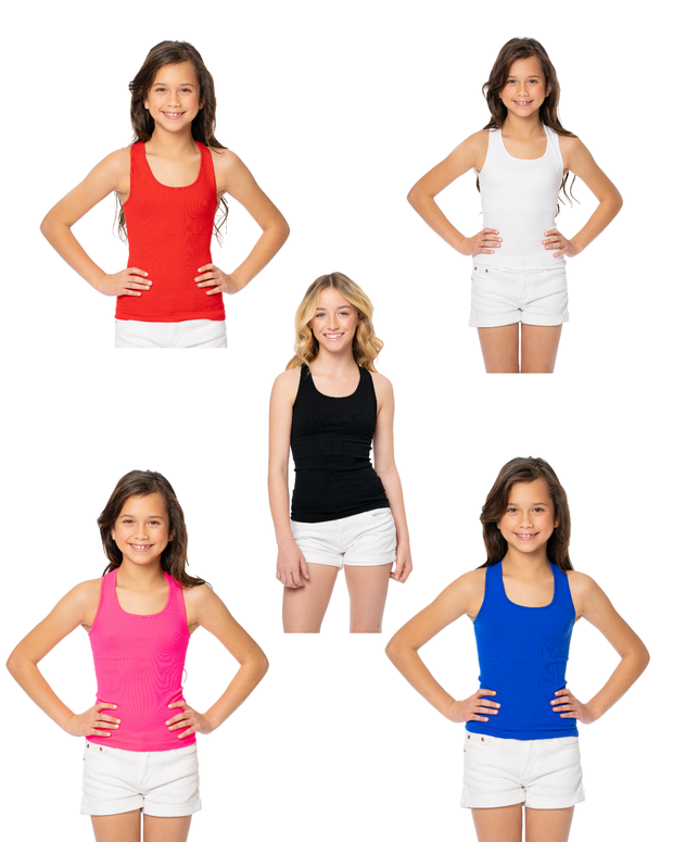 Girl's (10-14) Solid Racer Back Tank Top