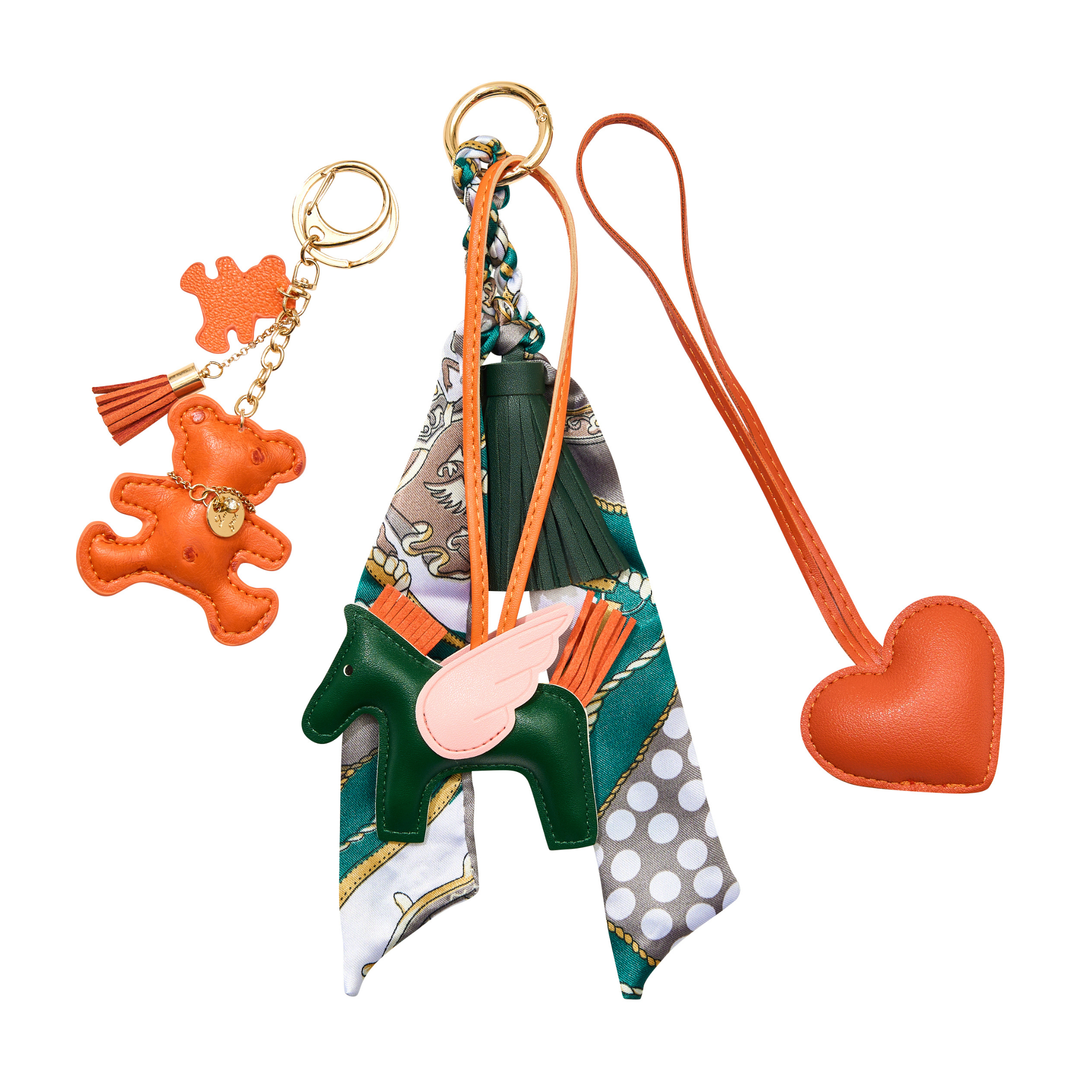 Oprah's Favorite Things 2025 - Hunter Green/Orange Bag Charm Set