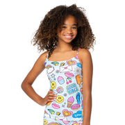 Girl's (7-10) New Scattered Icons Full Cami