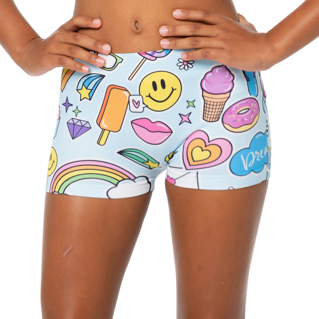 Girl's (7-10) New Scattered Icons Boy Shorts – Malibu Sugar