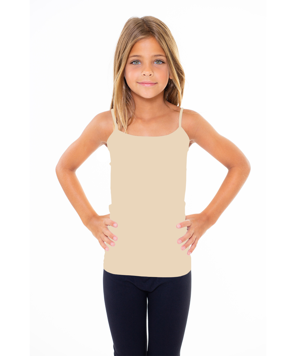 Girl's (7-10) Solid Full Cami /  Set of 2