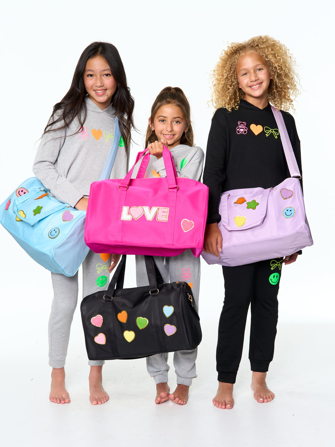 Nylon Duffel Bag w/ Glitter Chenile LOVE patch