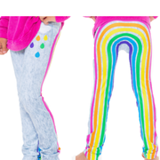 Girl's (7-10) Rainbow with Raindrop Cloud Leggings