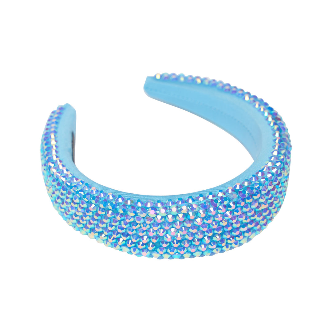 Colored Rhinestone Puff Headband