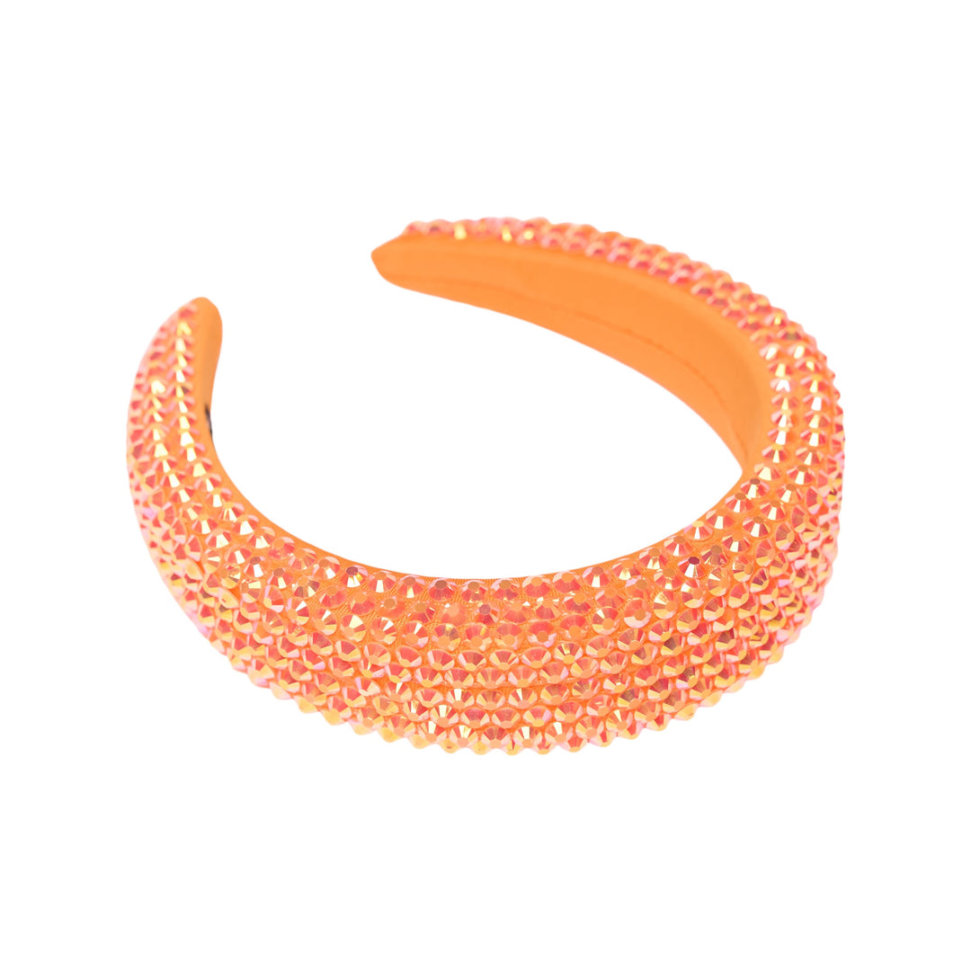Colored Rhinestone Puff Headband
