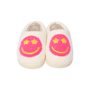 Kids Plush Slippers with a Smiley Face and Star Eyes