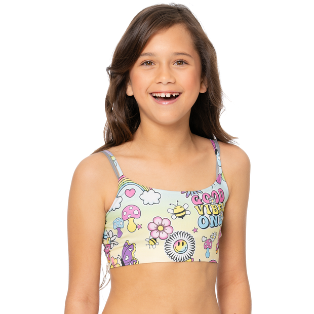 Tween (10-14) Spring Scattered Icons Bandeau Bra Cami