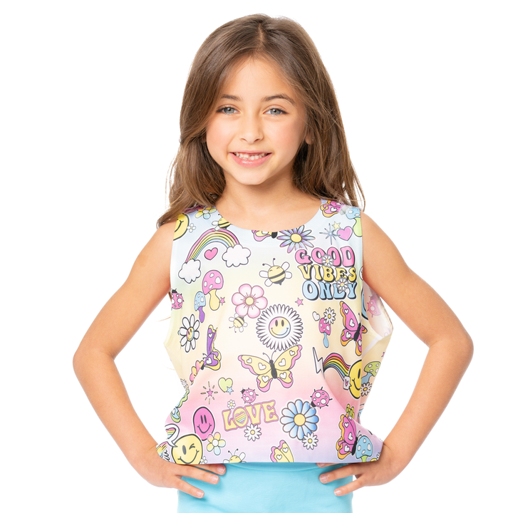 Little Girl's (4-7) Spring Scattered Icons Sleeveless Top