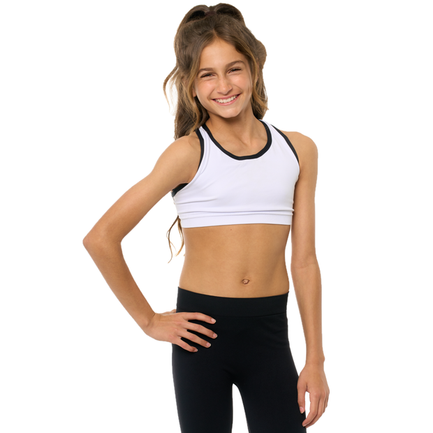Girl's (8-12) Contrast Strappy Back Sport Bra