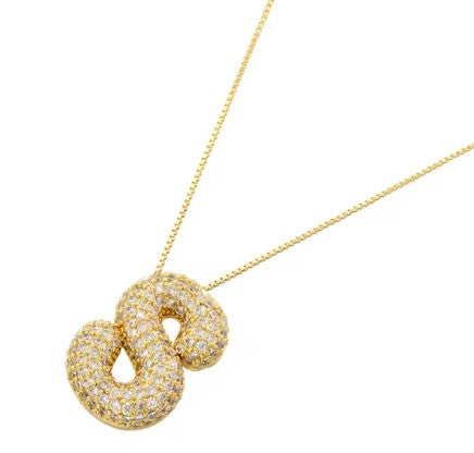 Gold Crystal Initial Necklaces