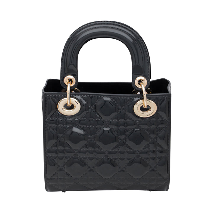 Diamond Quilted Patent Leather Purse