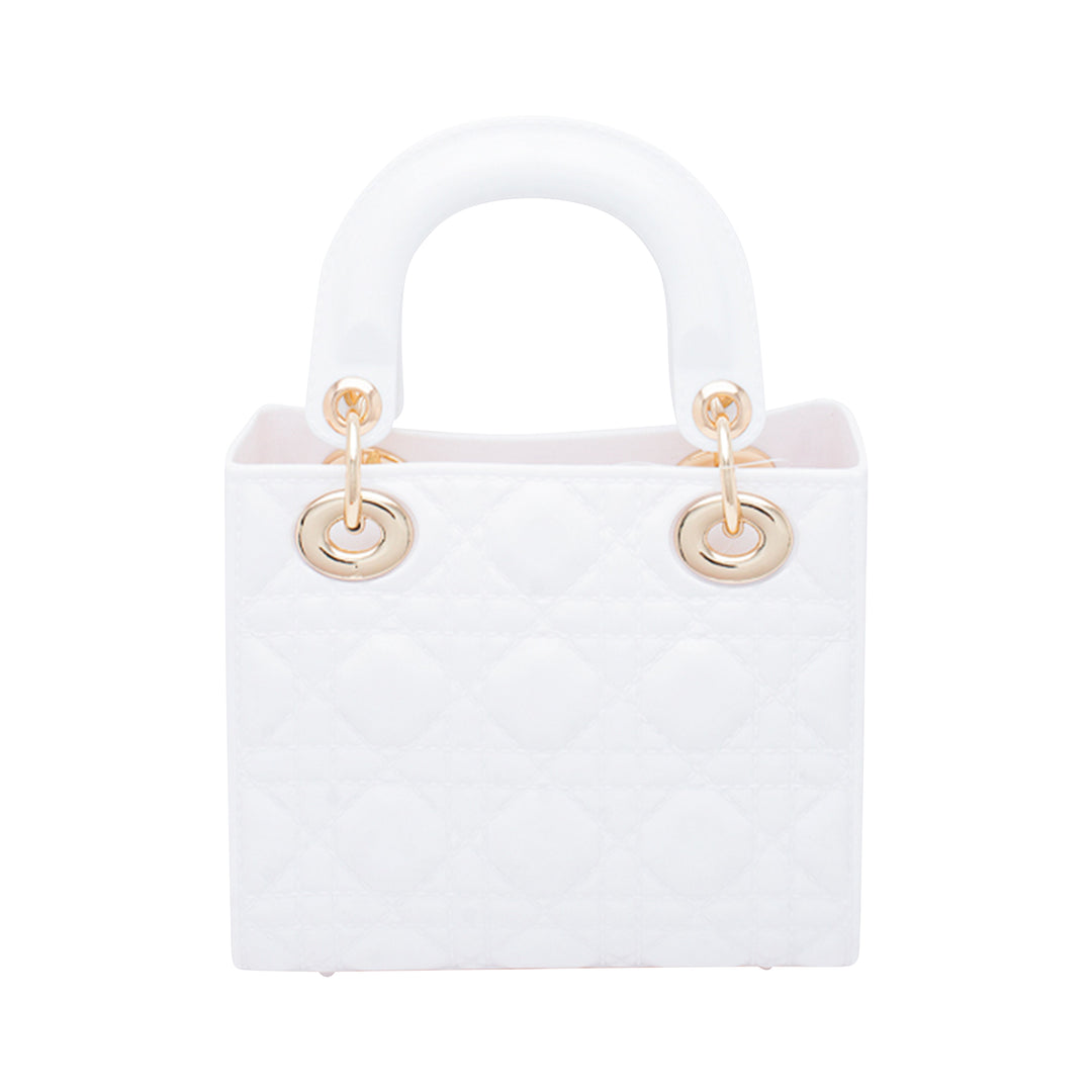 Diamond Quilted Patent Leather Purse