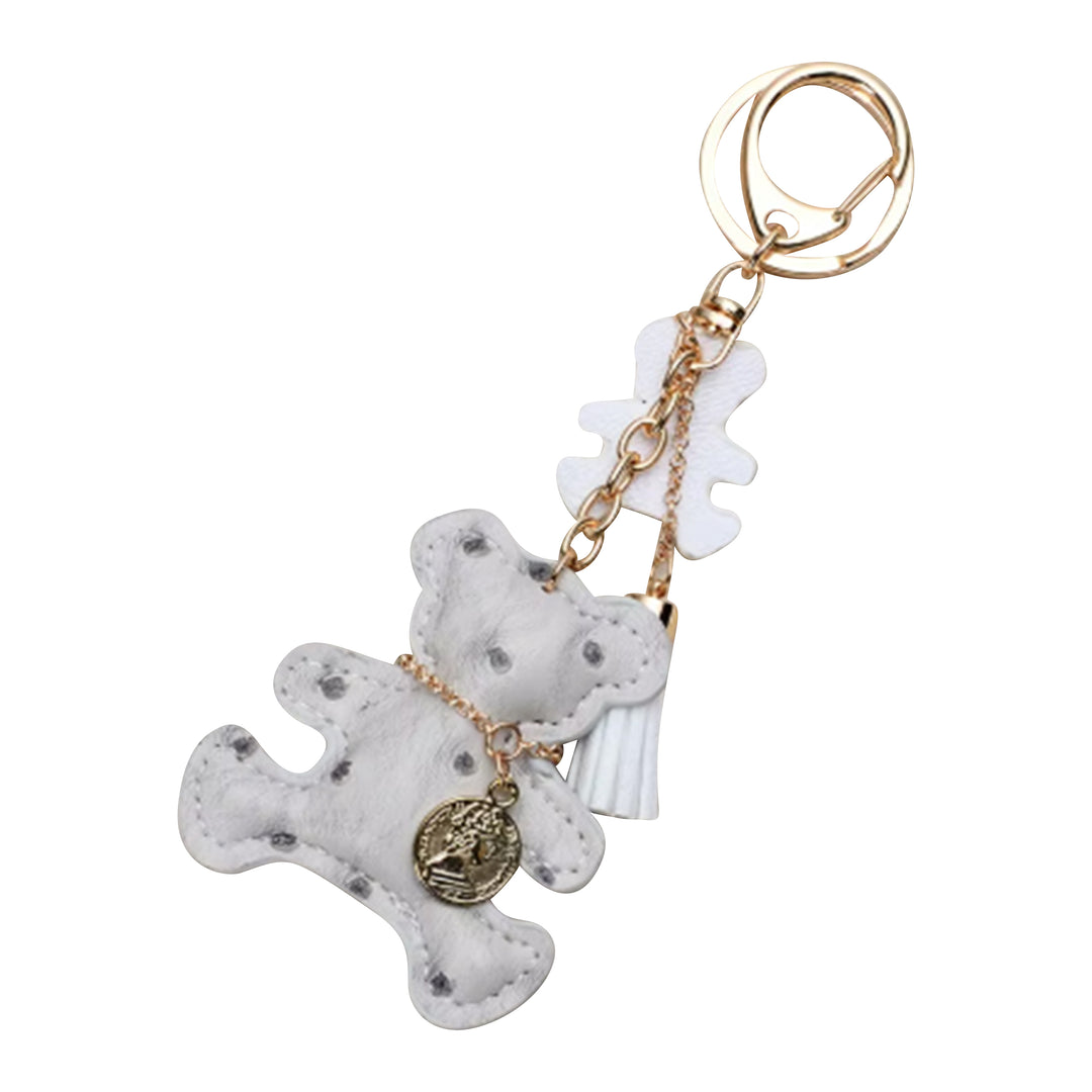 Teddy Bear Keychain Bag Charms - Faux Leather