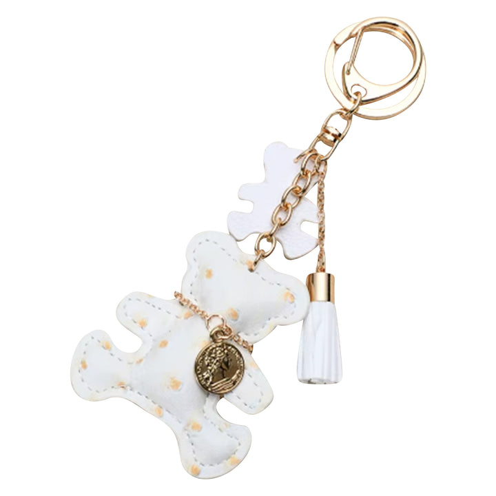 Teddy Bear Keychain Bag Charms - Faux Leather