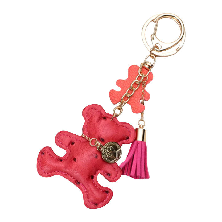 Teddy Bear Keychain Bag Charms - Faux Leather