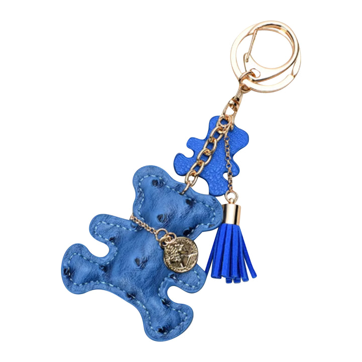 Teddy Bear Keychain Bag Charms - Faux Leather