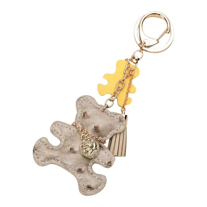Teddy Bear Keychain Bag Charms - Faux Leather