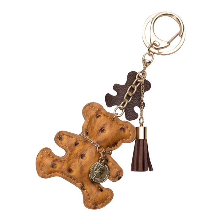 Teddy Bear Keychain Bag Charms - Faux Leather