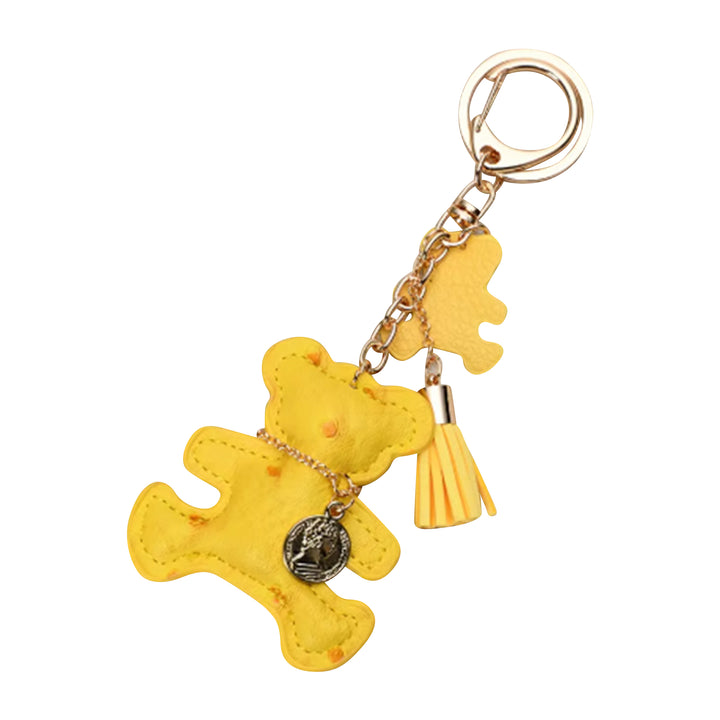 Teddy Bear Keychain Bag Charms - Faux Leather