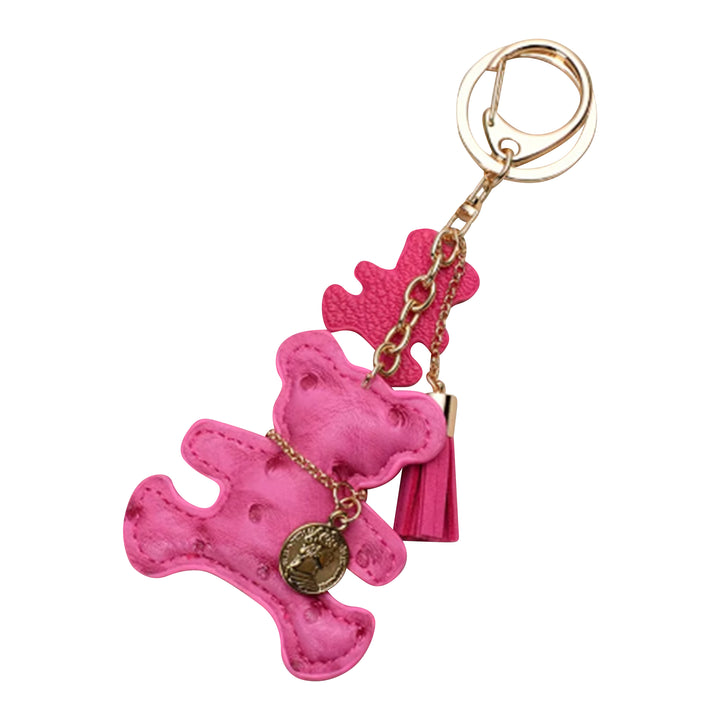 Teddy Bear Keychain Bag Charms - Faux Leather